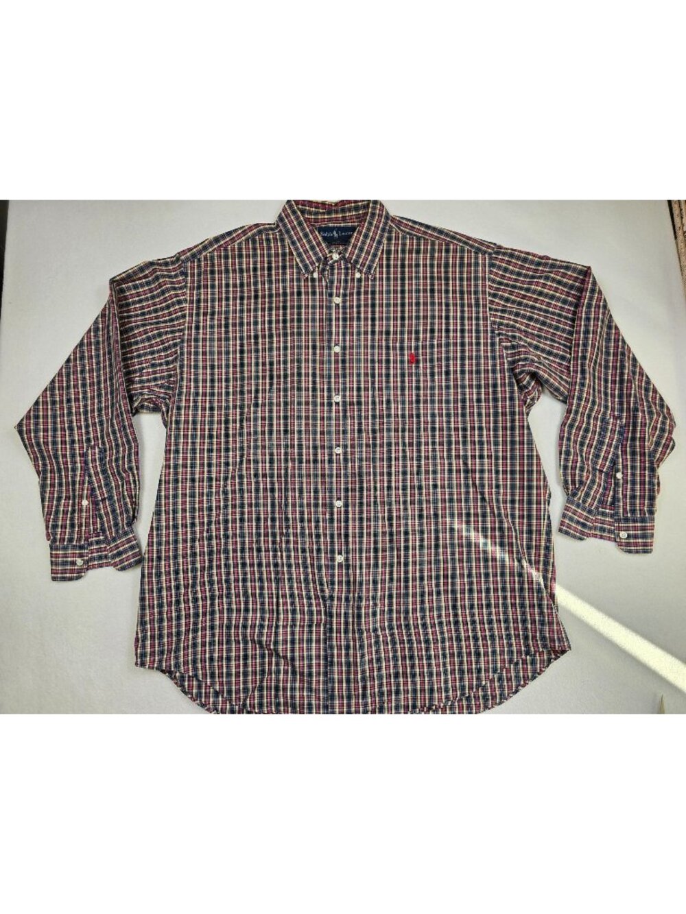 Ralph Lauren Mens XL Blake Plaid Long Sleeve Shirt 100% Cotton